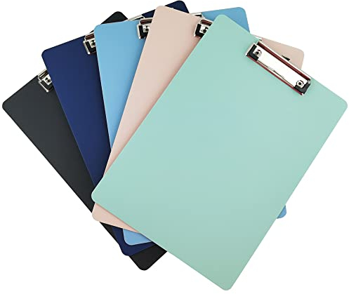 Kunststoff Klemmbrett,5 Stück Schreibbrett Clipboard Schreibplatte Zwischenablage,Für Krankenschwestern Lehrer Coach Office Home Schulbedarf