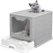 Arenero Gatos Cubierto Cajon: Arenero para Gatos Grande Cerrado Caja de Arena Plegable Cagadero Gato sin Olores con Pala y Filtro-51 * 41 * 38cm-Gris