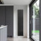 Go Bathrooms Pinta 1800 x 340mm Vertical Radiator Black Flat Panel Double Column Tall Upright Radiator Matt Black Wall Mounted Central Heating Includes Mounting Brackets