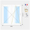 Finestra in PVC a 2 ante H1050 mm, bianco x larghezza 1000 mm