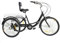 soudesileim 24-Zoll 7-Gang Dreirad faltbar für Erwachsene mit Rückenlehne Sitz, schwarz, Fahrrad mit Einkaufskorb, Einstellbare Griffhöhe, Doppelbremse, hohe Belastbarkeit, Geschenk