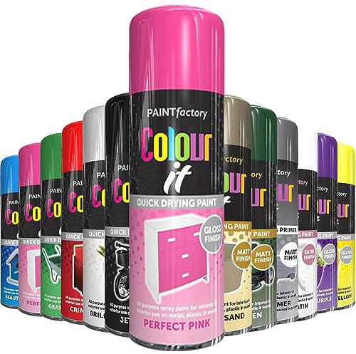 AlezyB 1x Perfect Pink All Purpose Aerosol Spray Paint 400ml, Quick Drying and Excellent Coverage Acrylic Spray Paint For wood, Metal, Plastic and More, Interior & Exterior Use