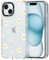 MOSNOVO für iPhone 15 Plus Hülle – Durchsichtige, schlanke, stoßfeste TPU+PC-Handyhülle, [6,6 Fuß Fallschutz/Anti-Abziehen] - Weiße Gänseblümchen