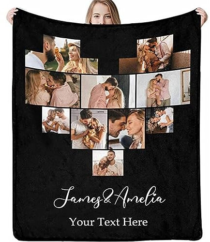 ZXH 180x200cm Personalisierte Foto Decke,kuscheldecke Groß Fotodecken,Decke Mit Eigenem Foto,Decke Personalisiert, Für Papa,Mama,oma,Tochter,Freundin,Baby,Personalisierte Geschenke Decke