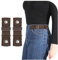 WHIPPY 2 Stücke Ohne Schnalle Gürtel Damen Herren Schnallenfrei Elastischer Gürtel Schnallenloser Stretch Taillengürtel Unsichtbarer Gürtel Für Jeans Hosen 3,8 cm Breit,kaffee 16cm