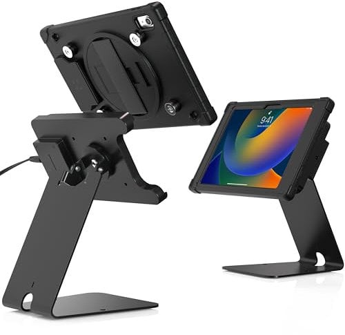 CTA Digital Wireless Security Kiosk VESA Quick Release Security Kiosk with Wireless Inductive Charging Case for iPad 10th Generation 10.9-inch & More 10.9-inch Tablets - Black (PAD-ICCTKS109)