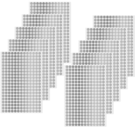 YIKIADA 2600 Stück Silber Klebepunkte Etiketten 13 mm Vinyl Selbstklebende Beschriften Kreis Aufkleber Wasserdicht Klebeetiketten für Markierung