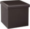 Bluemoon Bedding Storage Ottoman, Padded Foldable Bench, Chest with Lid, Ottoman Storage Box Faux Leather Folding Footstool Rest Seat Storage Hallway, Living Room, (Brown, Small 38 x 38 x 38 cm)