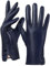 GSG SINCE 1998 Damen Chromfreie Lederhandschuhe Touchscreen Winterhandschuhe mit Schaffell wollefutter Warme Autofahrerhandschuhe Navy blau S