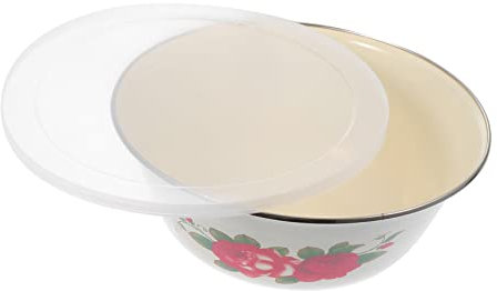 Cabilock Sopera De Hierro Esmaltado Palangana Antigua Ideal Para Sopa y Ensalada