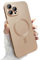 ankofave Magnetic Case for iPhone 13 Pro Max Phone Case for Women, Matte Soft Metallic Luster Design with Camera Lens Protector, Compatible with Magsafe Case for iPhone 13 Pro Max 6.7-Champagne Gold