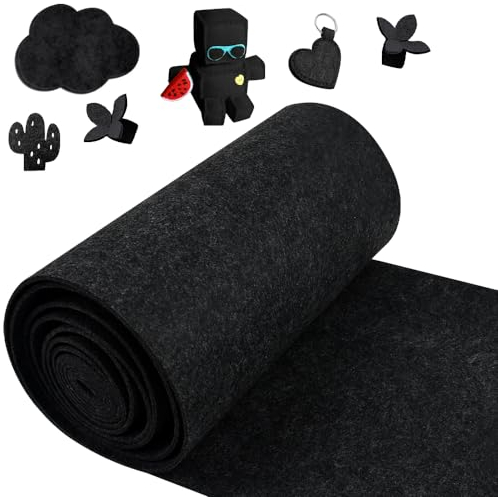 DTYGUIXE Rouleau de Feutre Tissu en Feutre 30 * 300CM Tissu Feutrine Noir Feutrine au Mètre 3 mm Feutrine Couture Feuilles de Tissu en Feutre Feuilles de Tissu Non Tissé en Feutre pour DIY