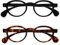 OPULIZE OCA Lesebrille - 2er-Pack - Moderne Runde Retro-Fassung - Schwarz Braun - Herren Damen - Federscharniere - RR54-12 - +1.50