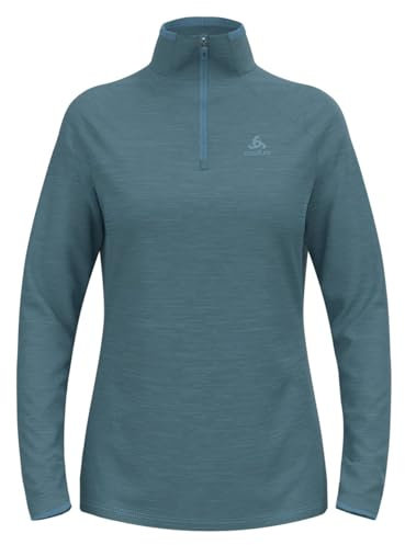 Odlo Laufshirt Damen Langarm Essential Thermal I Sport Shirt I Sport Oberteil I Midlayer I Fitness Shirt