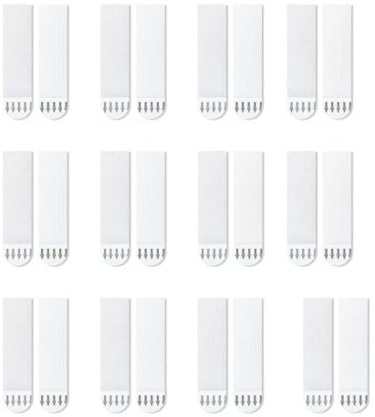 12Pairs Picture Hanging Strips Heavy Duty, 12Pairs (24Strips) Hanging Picture Canvas Hanger No Nails, Photo Frame Stickers for Wall, Damage Free Adhesive Poster Refill Mounting - 16x70mm