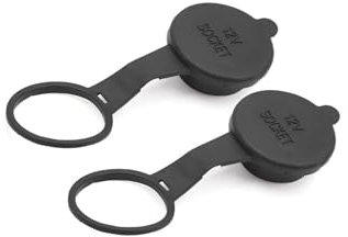 Motoforti 2pcs Black Car Cigarette Lighter Socket Cover Cap 12V Outlet Lid Long-lasting