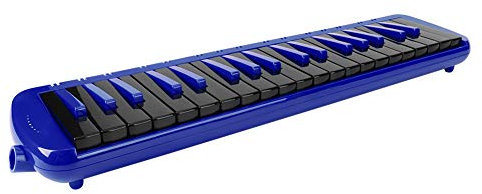 Blasrohr Melodica, 37-Tasten-Blasmusikinstrument, Geeignet für Anfänger-Übungstasche F-37, Klein und Leicht zu Tragen, mit 37-Tasten-Stil (BLUE)