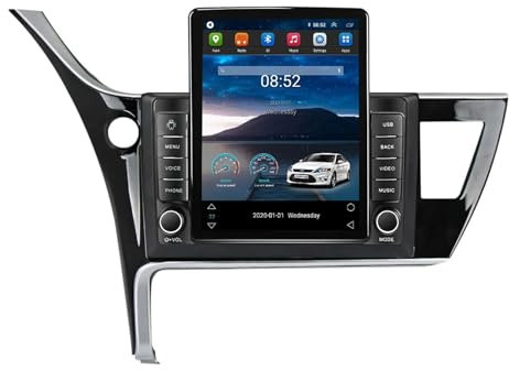 2 DIN Radio de Coche Android 11 de 9.5 Pulgadas Coche Pantalla Tactil para Toyota Corolla 11 Auris E180 2017-2019 Reproductor Multimedia con WiFi/FM/Mandos del Volante/Cámara Trasera/Navegación GPS(TS