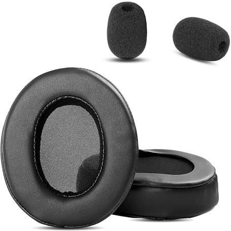 ElO 7.1 X Ohrpolster, HAIZEEN Ohrpolster kompatibel mit Roccat ElO 7.1 AIR/ELO 7.1 USB/ELO X Stereo Kopfhörer Ohrpolster Ersatzkissen (Proteinhaut/Memory-Schaum)