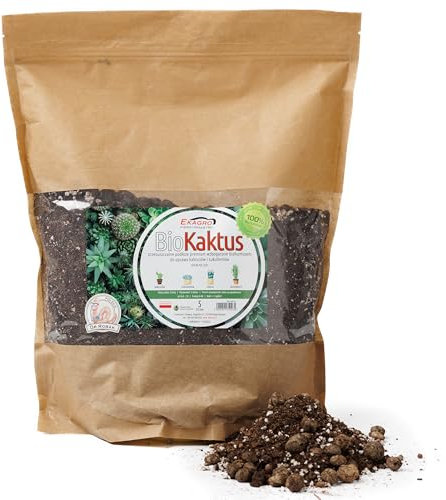 Ekagro Kakteenerde 5L | Sukkulentenerde und Aloe Vera Erde | Kaktuserde mit Wurmhumus | Perfekt Als Pflanzerde Zum Umtopfen | Natürliche Nährstoff- und Wasserverteilung