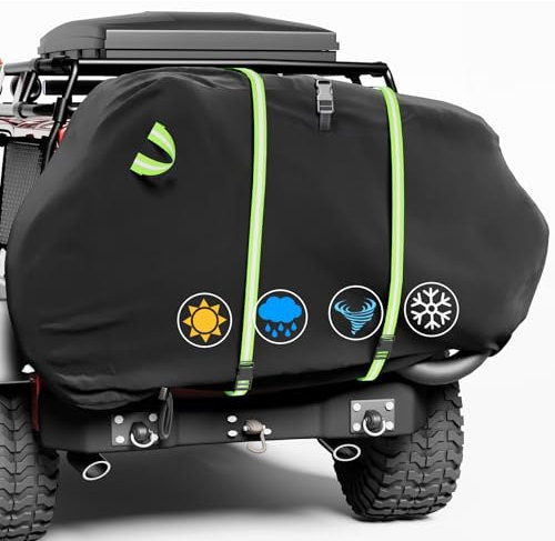 Rouzin Fahrradabdeckung für Transport von 2 Fahrräder, 210 x 110 x 120cm, 420D Heavy Duty Fahrradhülle für Heckträger Wasserdicht mit Reflektionsstreifen