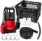 WALTER Schmutzwassertauchpumpe Set (550W, 10.500l/h, Förderhöhe max. 7m, Anschlusskabel 10m, Schwimmerschalter) 2-in-1 Tauchpumpe, Hochwasserschutz-Set