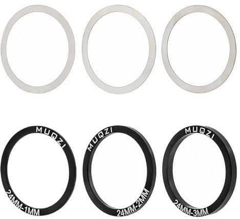 Teegxddy Fahrrad Innenlager dichtung Fahrradkurbel 24mm Unterer Abstandshalter Kurbelgarnitur Unterlegscheiben für straßenfahrräder für BB86/91/92/BB30/PF30,6 Stück(A)