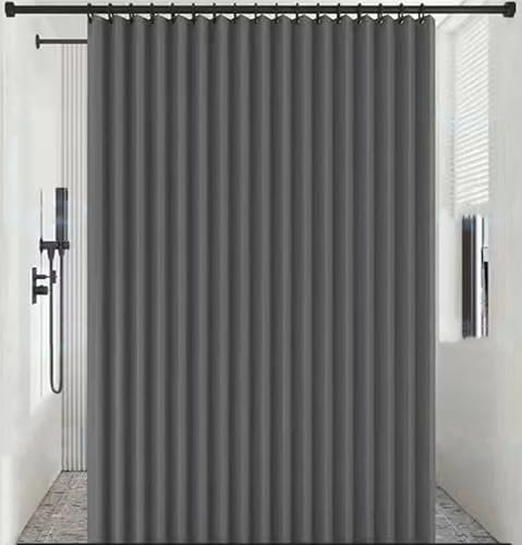 YHXAIQ Tenda Doccia Pieghevole Impermeabile con Magnetic, Tenda per Doccia Antimuffa in Lino, Poliestere per Vasca da Bagno(Gray,100 x 200 cm)