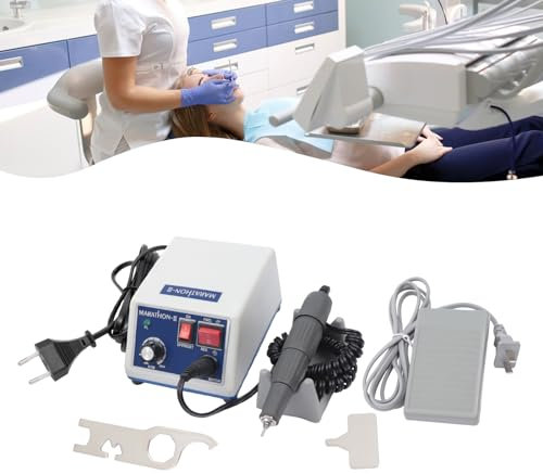 MEHOOSPVN Micromoteur électrique de laboratoire 0-35000 tr/min avec interrupteur positif et négatif et pédale - Poignée amovible - Pour coupe, meulage et polissage - Convient pour l'artisanat