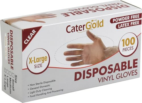 LAVV HOUSEWARES LTD Non Sterile Hygenic Disposable Clear Vinyl Gloves - Powder Free Latex Free 100pcs (XL)