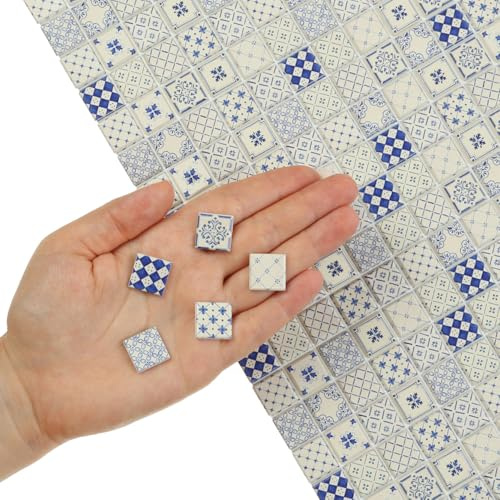 150 pcs, Dollhouse Flooring, 1:12 Scale Doll House Tiles, Miniature Checkerboard Floor, REDUCIO!