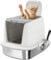 PawHut Stainless Steel Litter Box with Lid, Large Hooded Cat Litter Tray with Flip Cover, Metal Scoop, Deodoriser Bag, Non-Sticky, Odour Control and Easy Clean, White