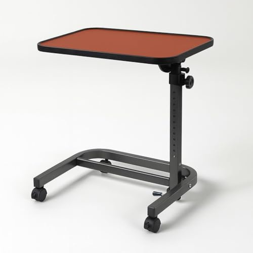 Aidapt Brown Over Chair or Bed Table on Wheels, 600×400mm Top, 12 Height Levels, 7 Angle Settings, 4 Braked Castors, Folds Flat for Storage, Ideal for Dining, Crafting, Laptop Use