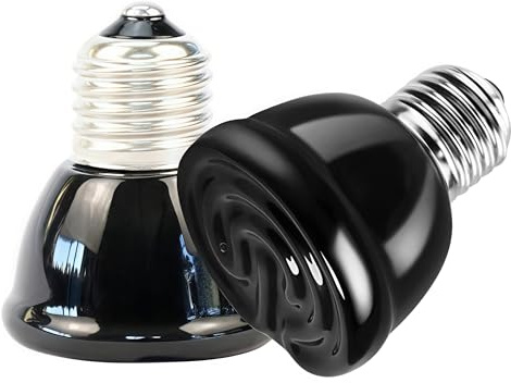 PetFizz 100W Keramik Wärmelampe Terrarium, E27 Reptilien Terrarium Lampe Dunkelstrahler, 2 Stück Terrarium Heizlampe für Tiere, Reptilien, Schildkröte, Eidechse, Huhn, Hund