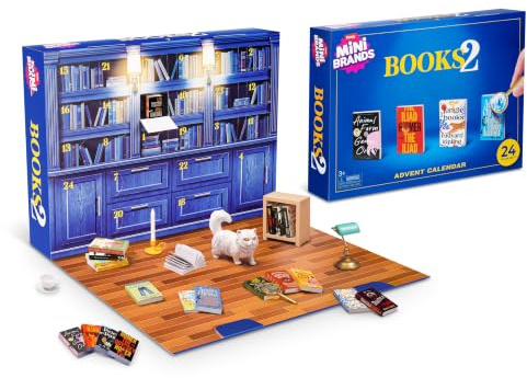Mini Brands Mini Book Advent Calendar von ZURU | 24 Tage Ueberraschungen, taeglich Mini-Buch oder Zubehoer, 6 Lese-Zubehoer, ikonische Titel sammeln, fuer Fans & Sammler