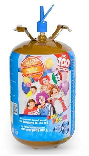 Zeus Party Elio per palloncini - Kit Bombola gas elio per il gonfiaggio di 100 palloncini NON INCLUSI per feste e party di ogni genere - circa 0,82 metri cubi di elio