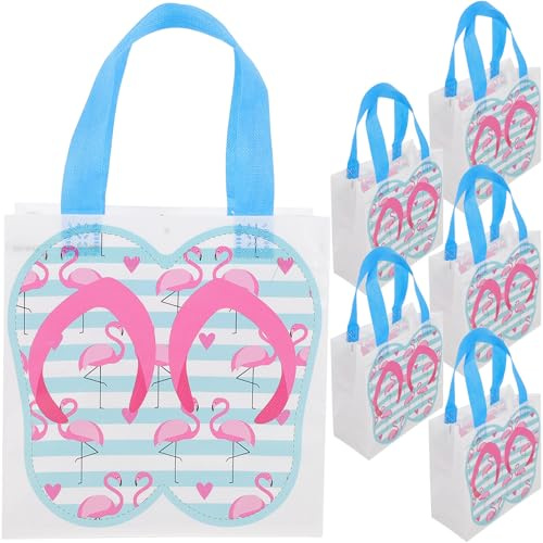 Luau Geschenktaschen aus Vliesstoff für Partyverpackungen | Hawaii Stil, Handliche Beutel für Sommerfeiern und Strandmotive, Leichte Mehrzwecklösung im 6 Stück
