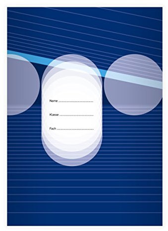 Kartenkaufrausch 2 Moderne DIN A5 Schulhefte, Schreibhefte mit geometrischem Design in blau Lineatur 2 (liniertes Heft)
