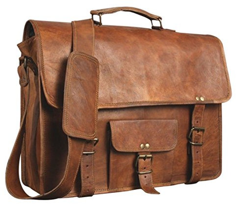 ALASKA EXPORTS Leder-Kuriertasche, Laptoptasche, Aktentasche, Umhängetasche, handgefertigt, Laptoptasche
