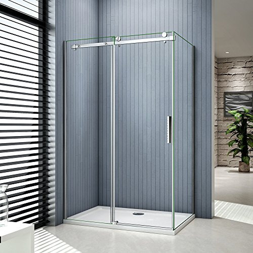 Porte de douche coulissante 120x90x195cm cabine de douche verre anticalcaire paroi de douche