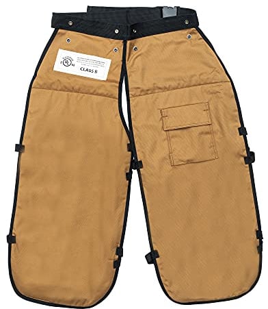FORESTER Chainsaw Safety Chaps (Regular 37, Brown), Brown, Regular 37