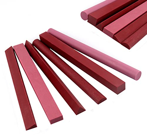 CBRIGHT 6 pièces 3000# pierre à aiguiser rubis - ensemble de pierres de polissage, variété de formes pour affûter le polissage