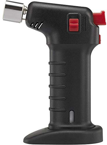 TOOLCRAFT TC-FT Gasbrenner | 1300 °C Piezozünder | 45 min Dauerflamme | Kompakter Gaslötbrenner | Werkzeug | Sturmfeuerzeug | 36x130x100 mm | Flambierbrenner