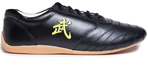 SNLMY Leather Tai Chi Shoes Martial Arts Kung Fu Boxing Shoes (Black, US10.5 // EUR 46 // Foot Length 28CM)