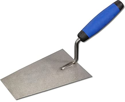 DEWEPRO Italienische Tiroler Maurerkelle G-Hals 180x120x80mm Gehärtetes Stahlblatt Konisch Geschliffen Mit 2-Komponenten Griff Profi Kelle Für Putz Mörtel Betonbau Renovierung