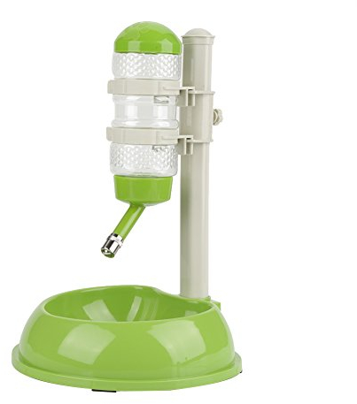 Fdit Bol De Bouteille d'eau pour Chien Alimentant Automatiquement Le Distributeur Réglable De Hauteur d'eau pour Le Chat De Chien(Vert)
