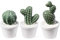 Gwill Lot de 3 mini cactus ornementaux en céramique - Simulation pot de fleurs - Décoration créative