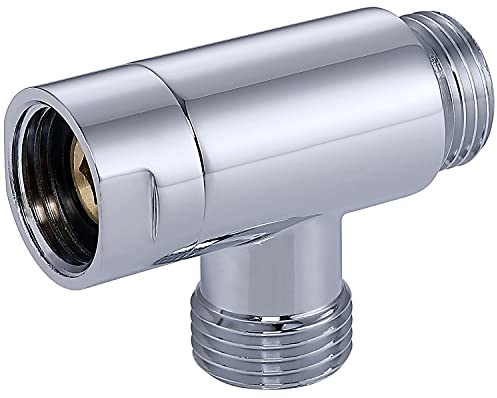 DASFOND Metal 1/2 3 Way Diverter | Hose Fitting Tee | T Shape Adapter Connector for Angle Valve Hose | Bath Shower Arm| Toilet Bidet Sprayer Faucet| Chrome (Diverter)