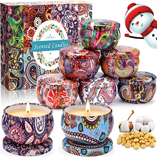 McNory Duftkerze Geschenk Set,8 Stück Vanille,Lavendel Aroma Kerzen Reisekerzen für Frauen,Sojakerzen 100-120 Brennstunden für Yoga,Aromatherapie,Stressabbau,Valentinstag,Geburtstag,Weihnachten
