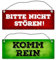 Bitte nicht stören - Komm rein Wendeschild in Grün und Rot mit Kordel Schild